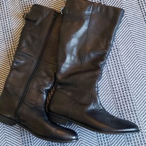 Aldo mid calf black leather boot size 7.5